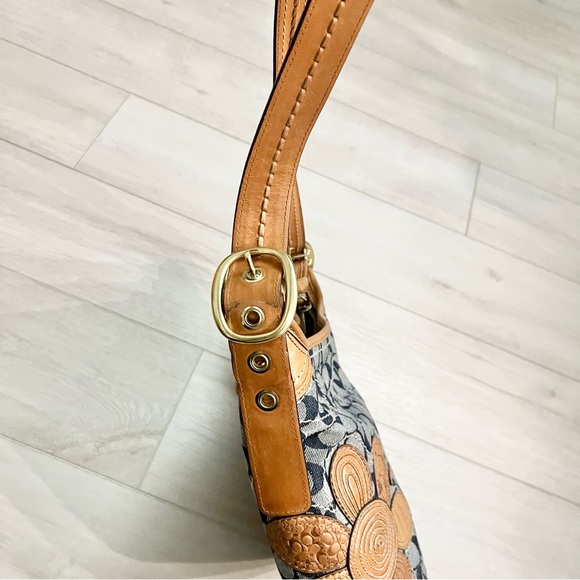 Coach Bleecker Floral Appliqué Crossbody Hobo Denim Jacquard Print | Style 11781 - Picture 7 of 10